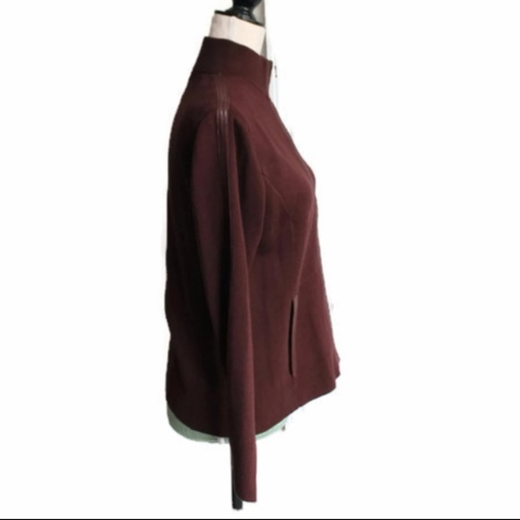 Sigrid Olsen Cardigan/Jacket Leather Trim-Sz SP - Picture 2 of 3